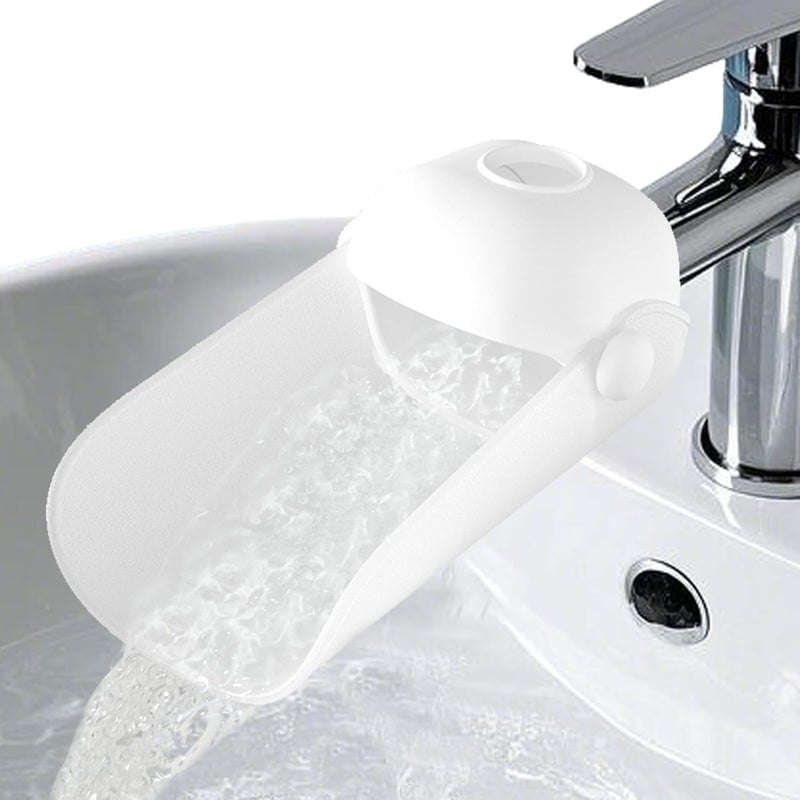 KOMIDK Faucet Extender for Bathroom Sink Faucet Extender for Toddlers Bathroom Sink Kitchen Bathtub (White) - Image 1